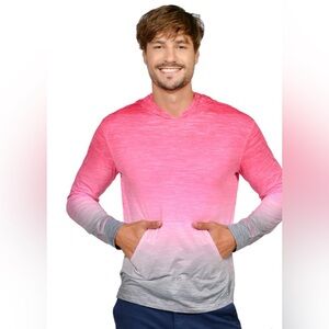 INGEAR UPF 50+ Pink Ombre Hooded Performance Shirt XL